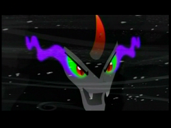 Size: 720x540 | Tagged: safe, screencap, king sombra, pony, g4, season 3, evil smile, glowing eyes, grin, male, smiling, solo