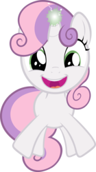 Size: 2205x3925 | Tagged: safe, artist:ocarina0ftimelord, sweetie belle, pony, unicorn, g4, my little pony: friendship is magic, one bad apple, cute, diasweetes, female, filly, foal, magic, simple background, solo, sweetie belle's magic brings a great big smile, transparent background, vector