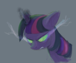 Size: 709x585 | Tagged: safe, artist:grissaecrim, twilight sparkle, g4, the crystal empire, dark magic, sombra eyes