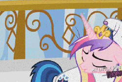 Size: 400x270 | Tagged: safe, screencap, princess cadance, shining armor, pony, unicorn, g4, season 3, the crystal empire, animated, female, horn, horn crystals, magic suppression, male, mare, out of context, stallion