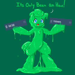 Size: 800x800 | Tagged: dead source, safe, gakpony, goo pony, original species, ask gak pony, ask, gak, meta, ponified