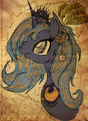 Size: 2332x3212 | Tagged: safe, artist:demiandrk, princess luna, pony, g4, female, solo, steampunk