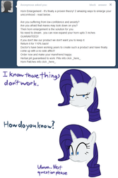 Size: 645x963 | Tagged: safe, artist:bambooharvester, rarity, g4, ask, rarity replies, tumblr