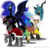 Size: 4000x3848 | Tagged: dead source, safe, artist:jaquelindreamz, discord, king sombra, nightmare moon, queen chrysalis, draconequus, g4, the crystal empire, eris, female, group, quartet, queen umbra, rule 63, simple background, transparent background