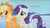 Size: 1437x813 | Tagged: safe, edit, edited screencap, screencap, applejack, rarity, g4, my little pony: friendship is magic, the crystal empire, caption, cute, hub logo, pun, raribetes, shipping fuel, text