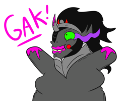 Size: 5000x4000 | Tagged: safe, artist:shyjack, king sombra, g4, the crystal empire, bhm, bucktooth, fat, gak, meme, messy, obese, solo, somblob