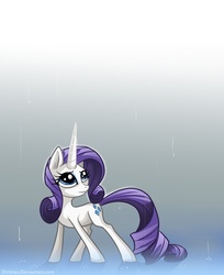 Size: 735x900 | Tagged: safe, artist:keyfeathers, rarity, pony, g4, female, rain, solo