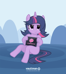 Size: 800x891 | Tagged: safe, artist:vaultman, twilight sparkle, pony, unicorn, semi-anthro, g4, alternate hairstyle, anatomically incorrect, bedroom eyes, commission, female, looking at you, mare, solo