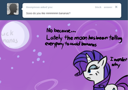 Size: 700x495 | Tagged: safe, artist:bambooharvester, rarity, pony, g4, ask, moon, rarity replies, solo, tumblr