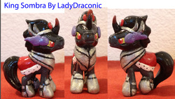 Size: 1114x633 | Tagged: safe, artist:ladydraconic, king sombra, pony, g4, the crystal empire, customized toy, irl, photo, solo, toy
