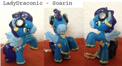 Size: 800x436 | Tagged: safe, artist:ladydraconic, soarin', pony, g4, customized toy, irl, photo, solo, toy