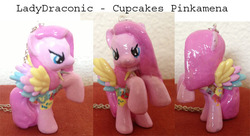 Size: 700x381 | Tagged: safe, artist:ladydraconic, pinkie pie, earth pony, pony, fanfic:cupcakes, g4, customized toy, cutie mark dress, irl, photo, pinkamena diane pie, solo, toy