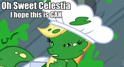 Size: 960x526 | Tagged: safe, applejack, g4, gak, green semen, meme, mspaintponies