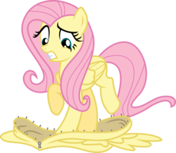 Size: 7857x6856 | Tagged: safe, artist:hourglass-vectors, fluttershy, pegasus, pony, g4, the crystal empire, absurd resolution, clothes, crawling in my skin, female, fluttershy suit, folded wings, pony costume, simple background, solo, suit, transparent background, vector, wings, zipper