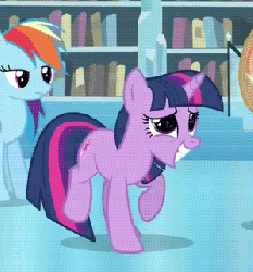Size: 300x321 | Tagged: safe, screencap, rainbow dash, twilight sparkle, g4, the crystal empire, animated, female, spinning