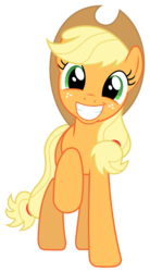Size: 4403x8000 | Tagged: safe, artist:floppychiptunes, applejack, earth pony, pony, g4, absurd resolution, female, raised hoof, simple background, solo, transparent background, vector