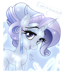 Size: 905x1050 | Tagged: safe, artist:joakaha, rarity, crystal pony, pony, unicorn, g4, the crystal empire, crystal rarity, crystallized, female, looking at you, mare, solo