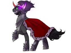 Size: 1600x1200 | Tagged: safe, artist:ninetail-fox, king sombra, pony, umbrum, unicorn, g4, the crystal empire, cape, clothes, crown, jewelry, male, regalia, simple background, solo, stallion, transparent background