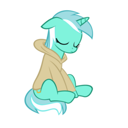 Size: 900x900 | Tagged: dead source, safe, artist:pweanut, lyra heartstrings, pony, unicorn, g4, clothes, eyes closed, hoodie, sad, simple background, solo, transparent background
