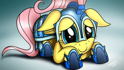 Size: 1920x1080 | Tagged: safe, artist:dori-to, fluttershy, pony, g4, armor, crystal guard armor, female, solo