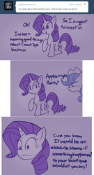 Size: 699x1298 | Tagged: safe, artist:bambooharvester, applejack, rarity, g4, ask, mafia, rarity replies, tumblr