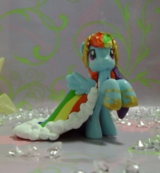 Size: 500x541 | Tagged: safe, artist:sanadaookmai, rainbow dash, pony, g4, clothes, customized toy, doll, dress, gala dress, irl, photo, toy