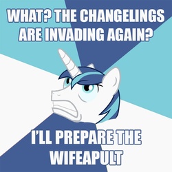 Size: 600x600 | Tagged: safe, shining armor, g4, advice meme, epic wife tossing, image macro