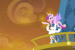 Size: 500x337 | Tagged: safe, edit, edited screencap, screencap, princess cadance, shining armor, alicorn, pony, unicorn, g4, season 3, the crystal empire, abuse, animated, bad end, bipedal, caddybuse, crystal empire, epic wife tossing, fail, fastball special, female, horn, horn crystals, male, mare, reality ensues, stallion, this will end in a night on the couch, this will end in pain