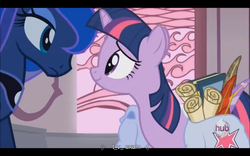 Size: 1024x640 | Tagged: safe, screencap, princess luna, twilight sparkle, g4, the crystal empire, letterboxing, youtube caption