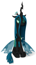 Size: 4744x8555 | Tagged: safe, artist:tiwake, queen chrysalis, changeling, changeling queen, g4, absurd resolution, crown, female, jewelry, regalia, simple background, solo, transparent background, underhoof, vector
