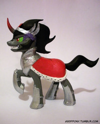 Size: 2736x3400 | Tagged: safe, artist:clawed-nyasu, king sombra, pony, g4, the crystal empire, 3d print, customized toy, irl, photo, sculpture, solo