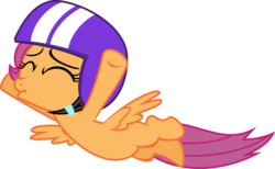 Size: 4861x3000 | Tagged: safe, artist:blueblitzie, scootaloo, pony, g4, cute, eyes closed, female, flying, frown, helmet, simple background, solo, spread wings, transparent background, vector
