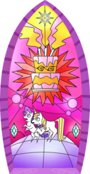 Size: 877x1690 | Tagged: safe, artist:ttturboman, prince blueblood, rarity, g4, stained glass
