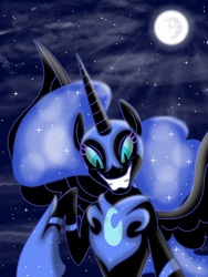 Size: 1500x2000 | Tagged: safe, artist:rex42, nightmare moon, g4, moon, rapeface