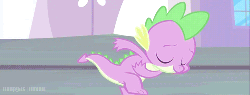 Size: 500x190 | Tagged: safe, screencap, spike, twilight sparkle, g4, season 3, the crystal empire, animated, dancing