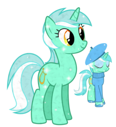 Size: 1740x1908 | Tagged: artist needed, safe, lyra heartstrings, crystal pony, pony, unicorn, g4, beret, clothes, crystallized, hat, sweater