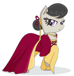 Size: 1659x1690 | Tagged: safe, artist:thoroclock, octavia melody, earth pony, pony, g4, alternate hairstyle, clothes, dress, female, simple background, solo, transparent background