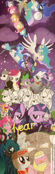 Size: 1600x5000 | Tagged: safe, artist:ppdraw, apple bloom, discord, fluttershy, minuette, nightmare moon, pinkie pie, princess celestia, queen chrysalis, rainbow dash, rarity, roseluck, scootaloo, spike, sweetie belle, trixie, twilight sparkle, g4, alex mercer