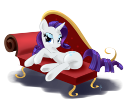 Size: 1024x832 | Tagged: dead source, safe, artist:gatodelfuturo, rarity, pony, unicorn, g4, butt, couch, fainting couch, female, hooves, mare, on side, plot, prone, simple background, solo, transparent background, underhoof
