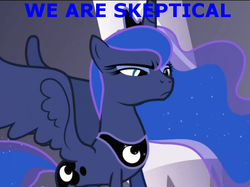 Size: 570x427 | Tagged: safe, edit, edited screencap, screencap, princess luna, pony, g4, the crystal empire, crystal empire, female, frown, image macro, skeptical, solo