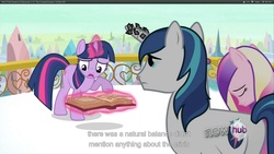 Size: 1920x1080 | Tagged: safe, screencap, princess cadance, shining armor, twilight sparkle, alicorn, pony, unicorn, g4, the crystal empire, female, male, mare, stallion, youtube caption