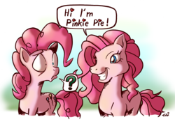 Size: 1000x711 | Tagged: safe, artist:tobibrocki, pinkie pie, g3, g4, too many pinkie pies, pinkie's silly face