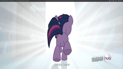 Size: 1920x1080 | Tagged: safe, edit, edited screencap, screencap, twilight sparkle, pony, g4, the crystal empire, butt, caption, female, mare, meme, plot, solo, youtube caption