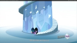 Size: 1920x1080 | Tagged: safe, screencap, spike, twilight sparkle, g4, the crystal empire, youtube caption