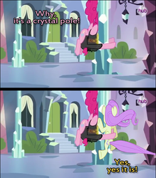 Size: 500x570 | Tagged: safe, fluttershy, pinkie pie, g4, captain obvious, comic, flat, observation, pink text