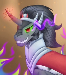 Size: 889x998 | Tagged: safe, artist:cruxisma, king sombra, pony, umbrum, unicorn, g4, the crystal empire, male, solo, stallion