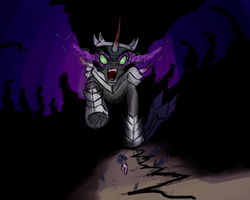 Size: 919x734 | Tagged: safe, artist:dsurion, king sombra, twilight sparkle, umbrum, g4, the crystal empire