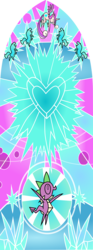 Size: 6000x16193 | Tagged: safe, artist:jessicat0, princess cadance, spike, g4, the crystal empire, absurd resolution, crystal empire, simple background, stained glass, transparent background, vector, window