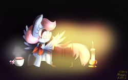 Size: 989x625 | Tagged: safe, artist:moodyruko, wind whistler, pony, g1, g4, candle, female, g1 to g4, generation leap, so soft pony, solo