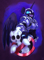 Size: 733x1000 | Tagged: safe, artist:atryl, nightmare moon, princess luna, alicorn, ghost, anthro, g4, ghostbusters